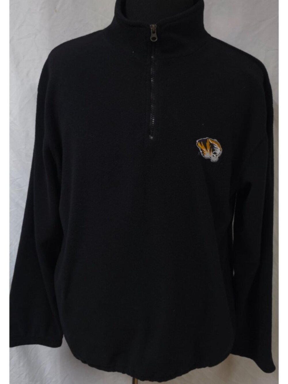 Red Oak Sportswear Missouri Mizzou Tigers NCAA Large Black 1/4 Zip Fleece Jacket